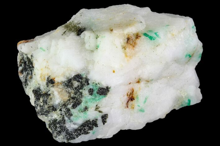 Emerald & Black Tourmaline in Calcite - Pakistan #112081